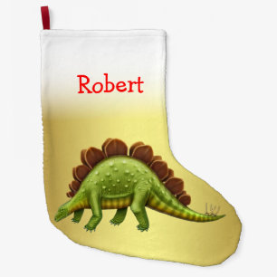 Green Stegosaurus Dinosaur Christmas Stocking