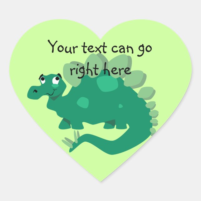 Green Stegosaurus Heart Stickers (Front)