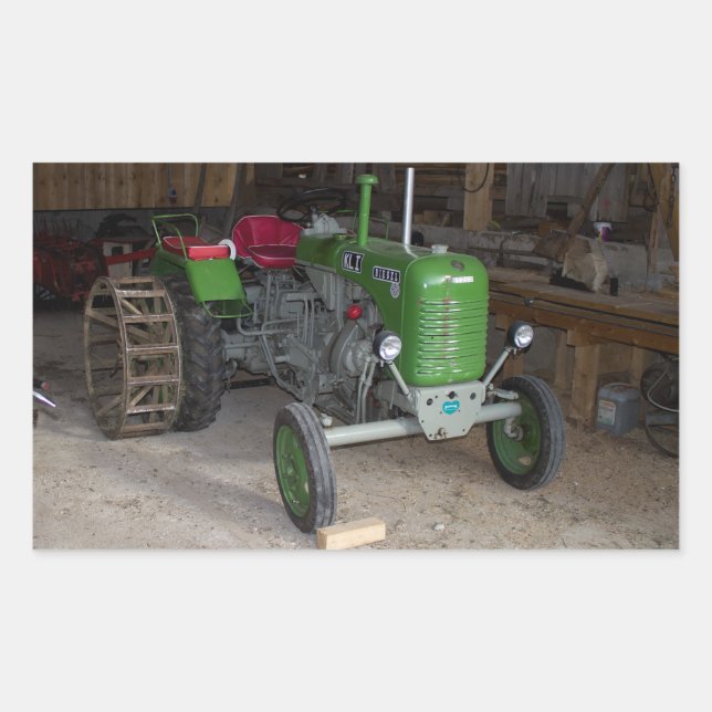 Green Steyr Tractor KL I Rectangular Sticker (Front)