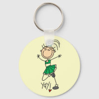 Green Stick Figure Cheerleader t-shirts and Gifts