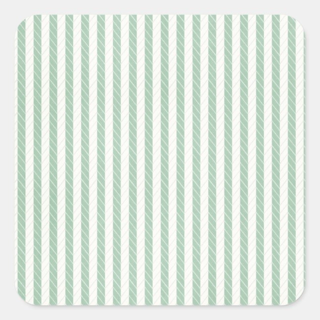 green stitched stripe square sticker (Front)