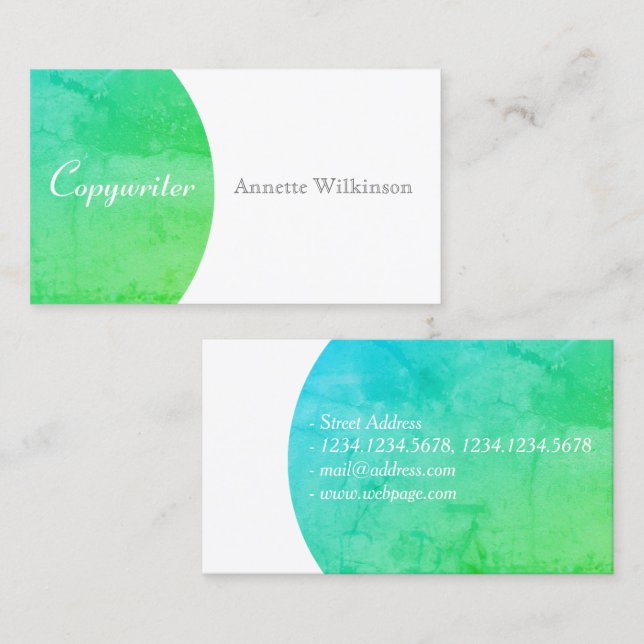 Green stone natural elegance business card (Front/Back)