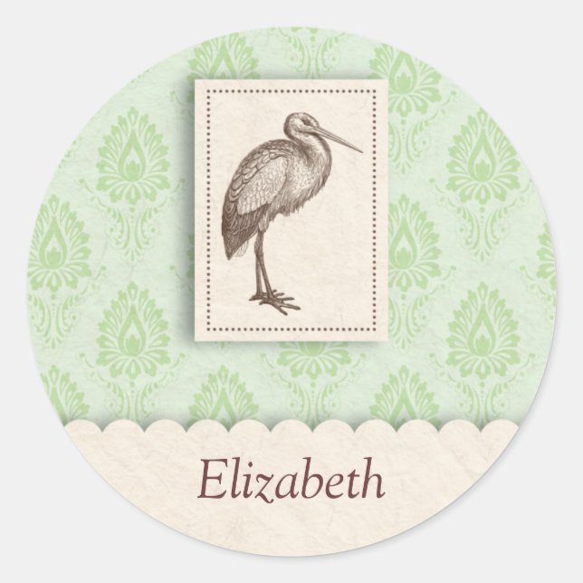 Green stork sticker (Front)