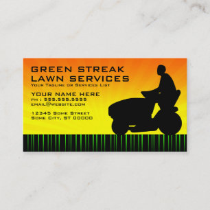 green streak lawn services business card