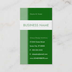 green streamline business card