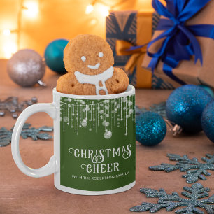 Green String Lights Christmas Party Coffee Mug