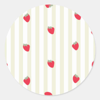 Green stripe and cherries classic round sticker