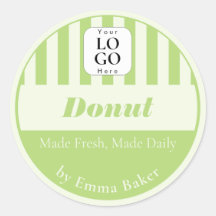 Green Stripe Bakery Logo Product Label Sticker