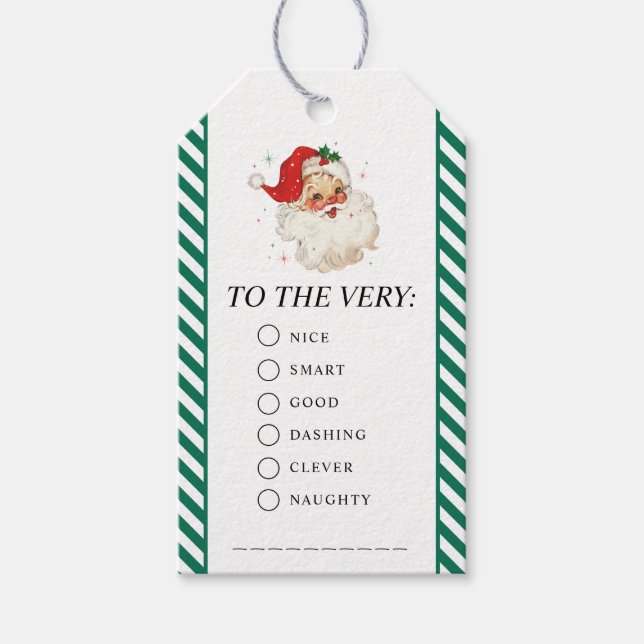 Green Stripe Christmas Gift Tags (Front)