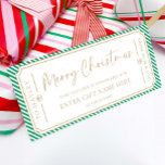 Green Stripe Christmas Gift Voucher Card<br><div class="desc">This Christmas gift voucher design features a stripe design. The "Merry Christmas" heading is an image that cannot be edited. All of the other text is fully editable. For more advanced customisation of this design,  simply select the "Customise It" button above.</div>