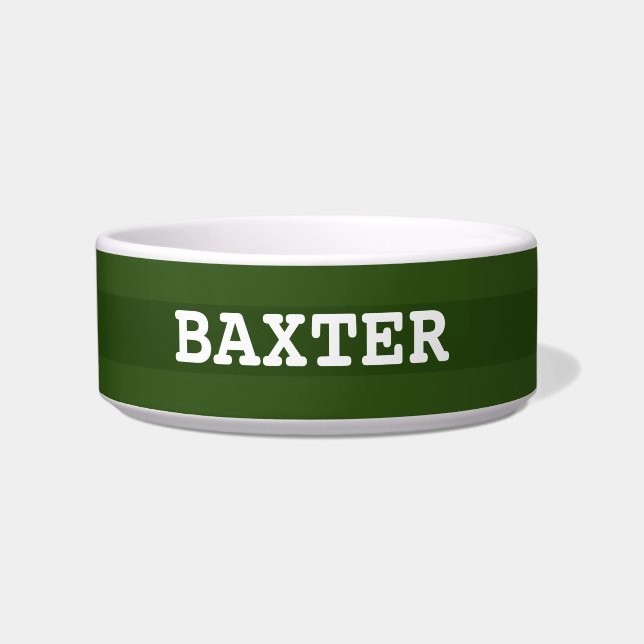 Green Stripe Custom Name Bowl (Front)