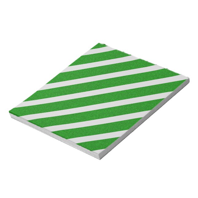 Green Stripe Glitter Notepad (Rotated)
