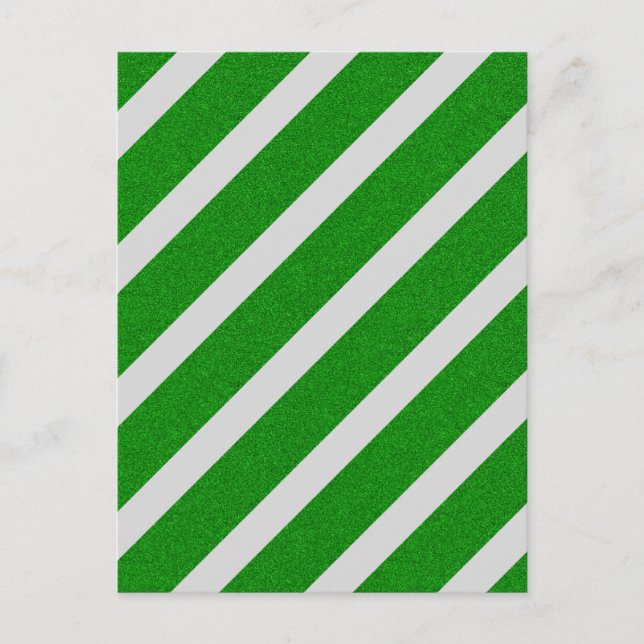 Green Stripe Glitter Postcard (Front)