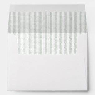 Green Stripe Lined Envelope