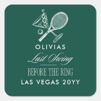 Green Stripe Tennis Modern Chic Hen Party Favor