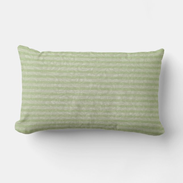 Green Stripe Throw Pillow (Front)