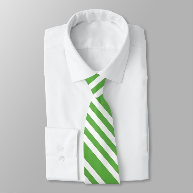 Green Stripe Tie (Tied)