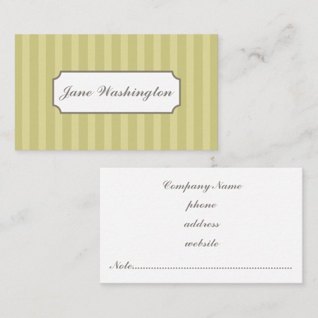 Green Striped Business Card (Front/Back)