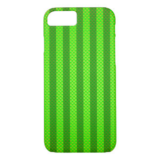 Green striped carbon fibre patterned iPhone 8/7 case