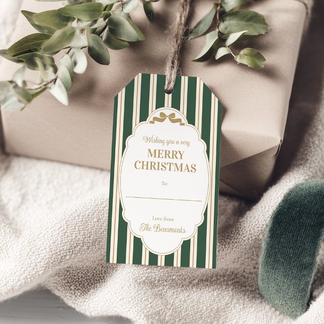 Green Striped Christmas Gift Tags (Creator Uploaded)