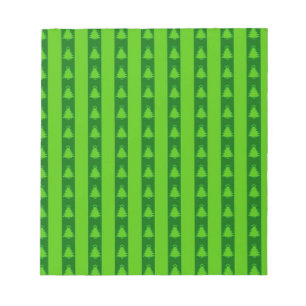 Green Striped Christmas Tree Pattern Notepad