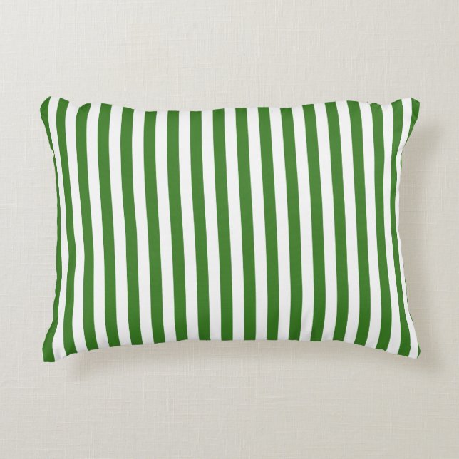 Green Striped Decorative Cushion (Front)