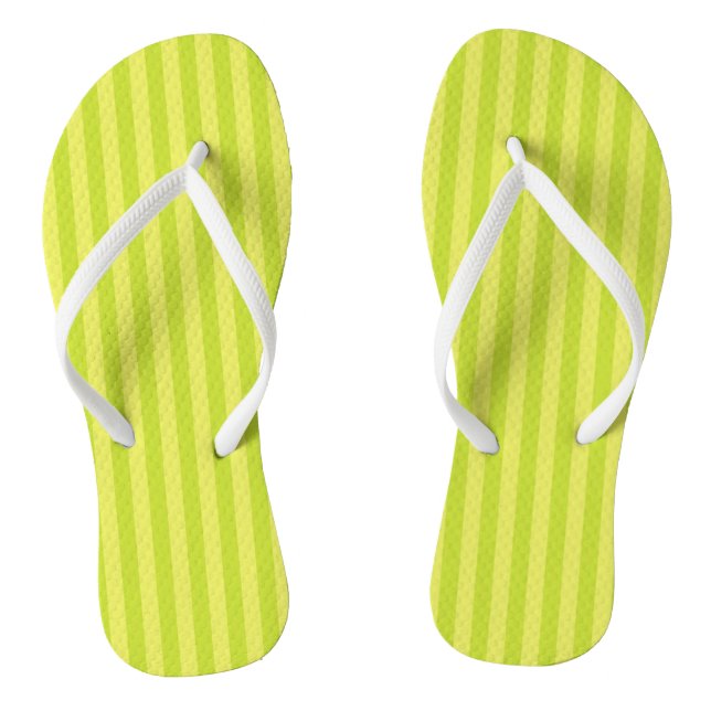 Green Striped Flip Flops (Footbed)