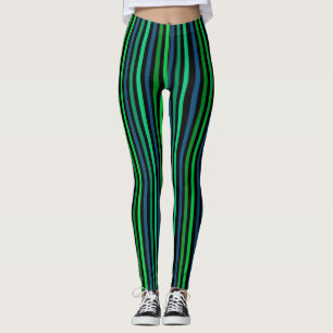 Green striped leggings