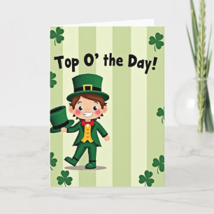 Green Striped Leprechaun Card