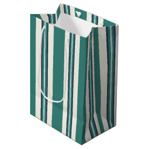 Green Striped  Medium Gift Bag