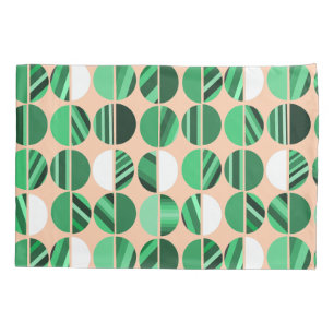 Green Striped Oval Halves Pillowcase