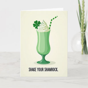 Green Striped Shamrock Shake Card