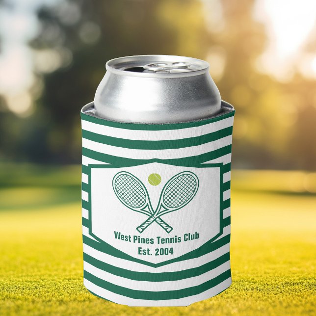 Green Striped Tennis Country Club Custom Can Cooler (Creator Uploaded)