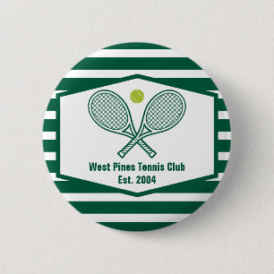 Green Striped Tennis Custom Country Club 6 Cm Round Badge