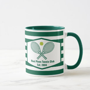 Green Striped Tennis Custom Country Club Mug