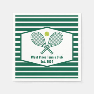 Green Striped Tennis Custom Country Club Napkin