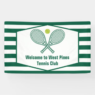 Green Striped Tennis Custom Country Club Welcome Banner