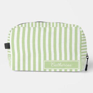 Green Stripes Abstract Retro Pretty & Trendy Dopp Kit
