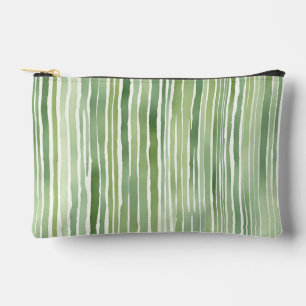 Green Stripes  Accessory Pouch