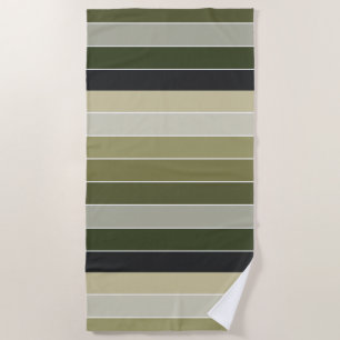 Green Stripes Beach Towel