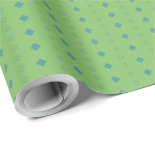 Green stripes blue diamond simple geometric wrapping paper