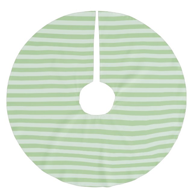 Green Stripes Brushed Polyester Tree Skirt (Front)