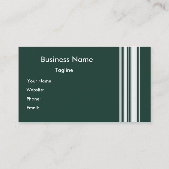 Green Stripes Business Card (Front)