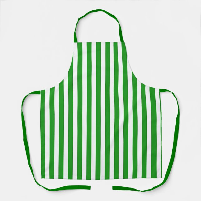 Green  Stripes Chef Baker Grilling  Apron (Front)