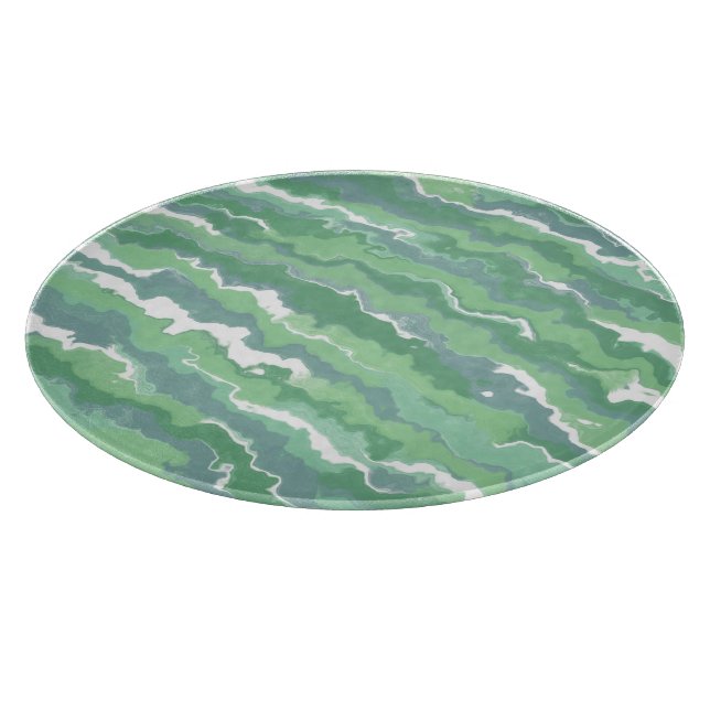 Green Stripes Cutting Board (Corner)