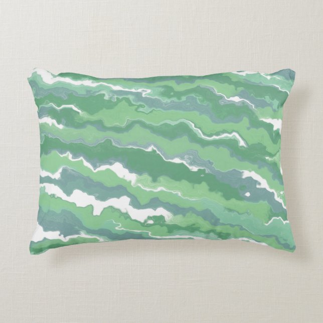 Green Stripes Decorative Cushion (Front)