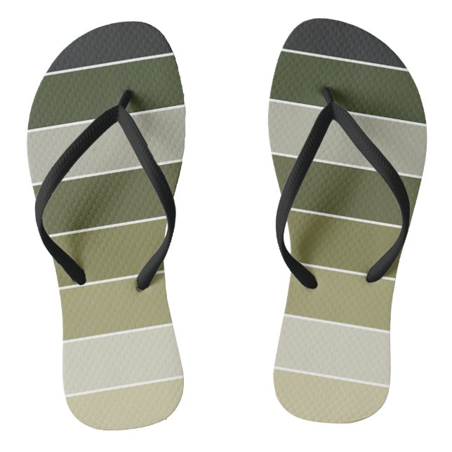 Green Stripes Flip Flops (Footbed)