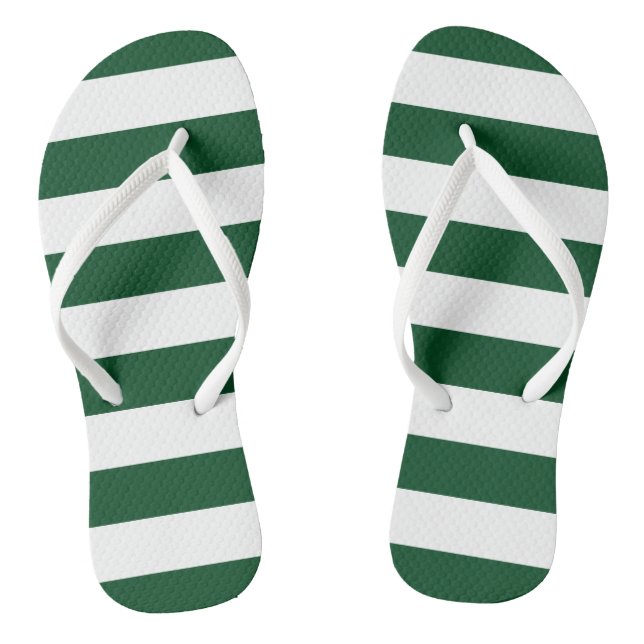 Green Stripes Flip Flops (Footbed)