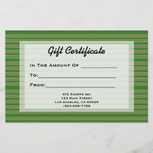 Green Stripes Gift Certificate