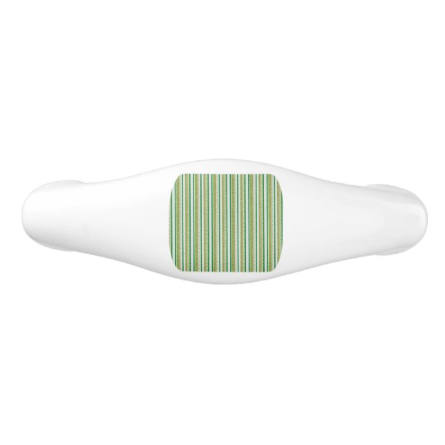 Green Stripes Glitter Ceramic Drawer Pull (Front)